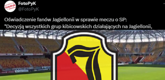 OŚWIADCZENIE kibiców Jagiellonii dot. SUPERPUCHARU POLSKI O.o